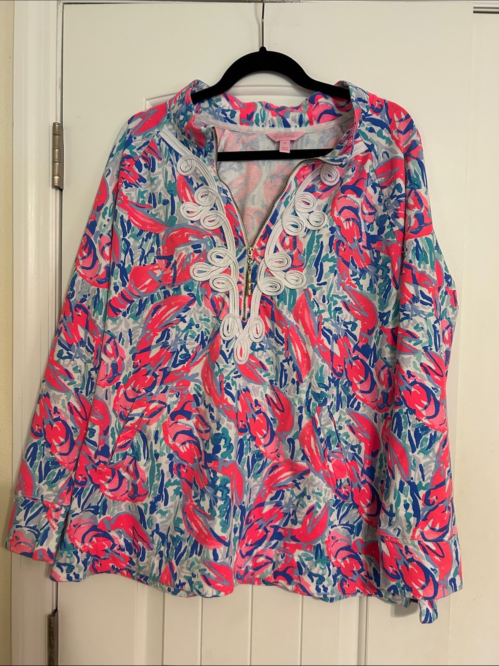 Lilly Pulitzer Lobster Zip Up Pullover.